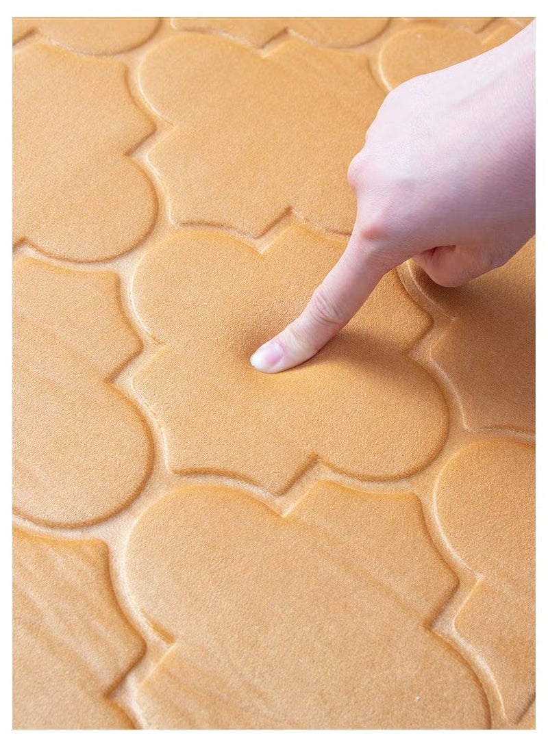 Fabienne Foam Filled Soft Prayer Mat Beige 70x110cm Lightweight Velvet Top Prayer Rug 70x110cm - Image 3